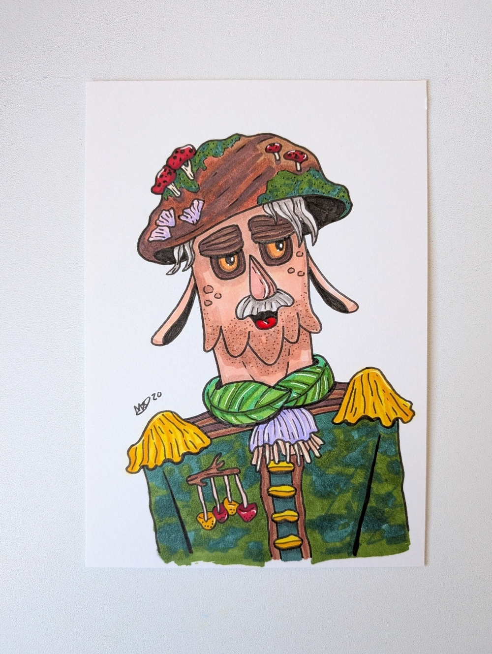 Original Sgt. Shroom Creature Character Design Marker Illustration By Mattoodles